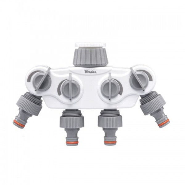 Розподільник с 4 кранами WHITE LINE - SOLID, WL-3034K (Bradas)