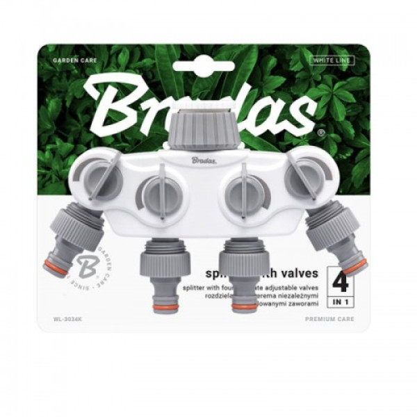 Розподільник с 4 кранами WHITE LINE - SOLID, WL-3034K (Bradas)