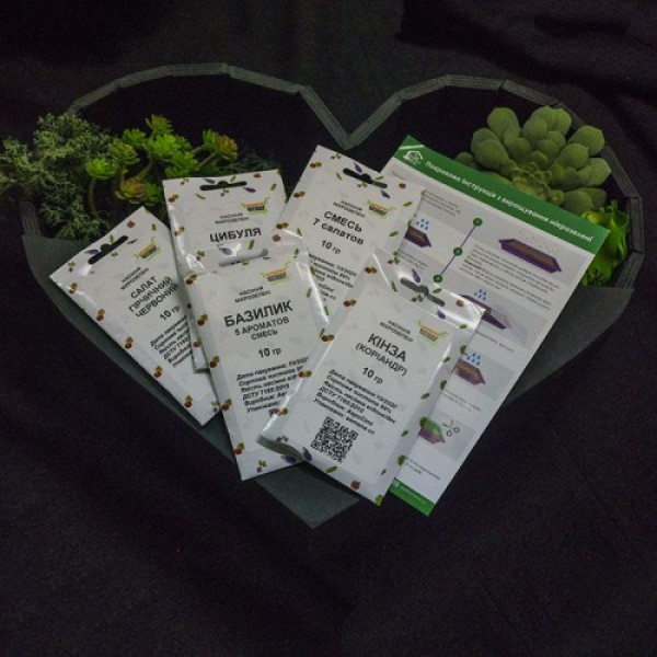 До овочевих салатів (5 врожаїв) набір насіння мікрозелені (Agrocity)