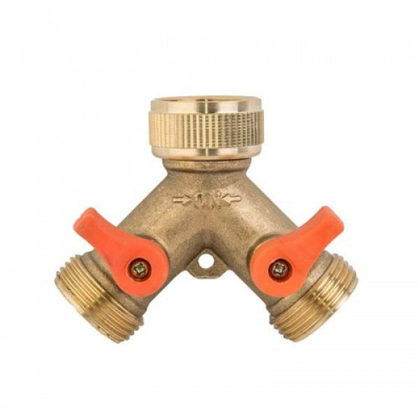 ТрійникV 3/4" з двома кульовими кранами 3/4" BRASS, BR-2234 (Bradas)