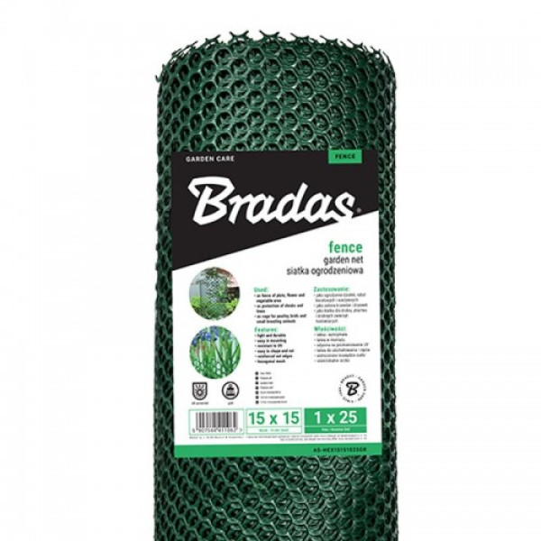 Сетка для забора AS-HEX 300 г/м.кв 15*15мм (Bradas)