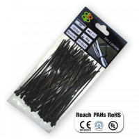 Стяжки кабельные пластиковые UV BLACK 4,6*160 мм (100 шт.) (Bradas)