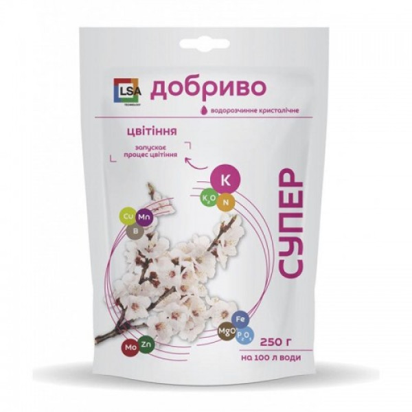 Супер Цветение органо-минеральное удобрение (Семейный сад)