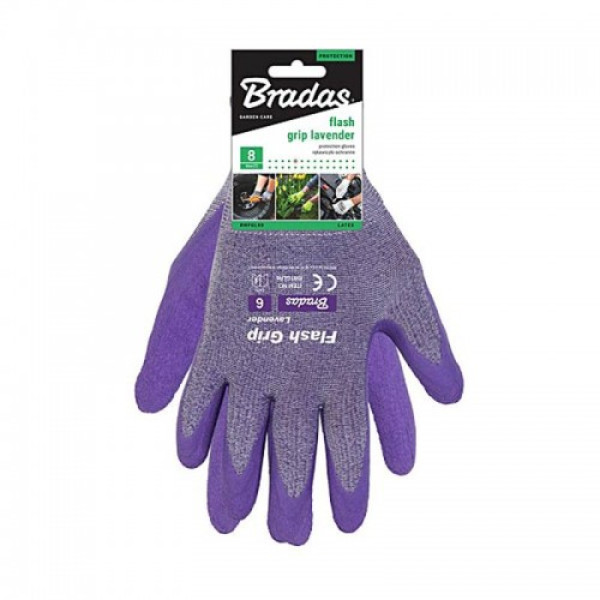 Перчатки защитные Flex Grip Lavender латекс (Bradas)