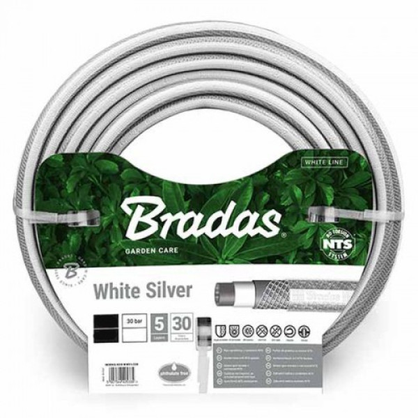Шланг для поливу NTS WHITE SILVER 1/2 дюйм. (Bradas)