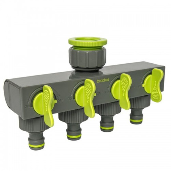 Розподільник з 4 кранами РВ 3/4" LIME EDITION, LE-3033 (Bradas)