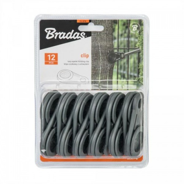 Затискачі для петель BUNGEE Clip Clips сірий (12 шт.) BCK1-B (Bradas)