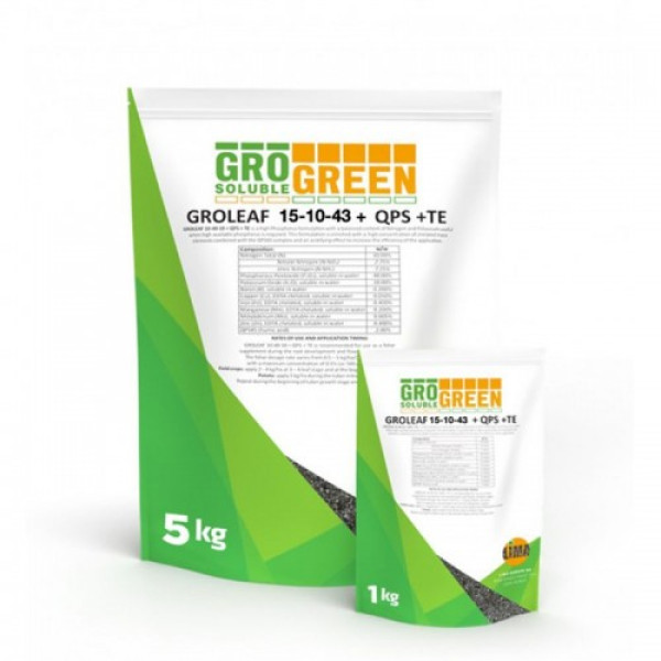 Гроліф (Groleaf) 5-10-43+TE+QPS45 водорозчинне добриво (GroGreen)