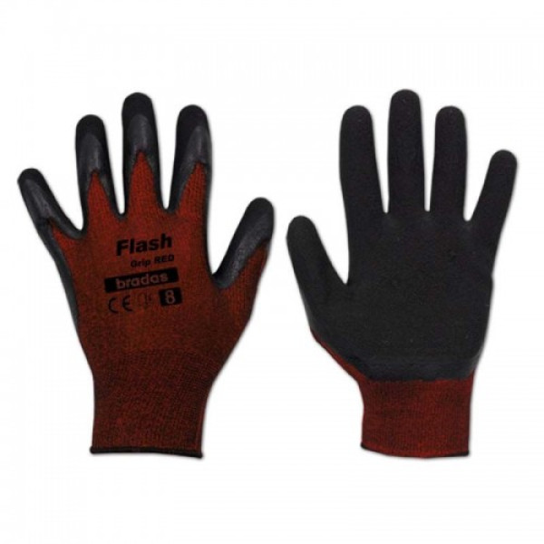 Перчатки защитные Flash Grip Red латекс (Bradas)